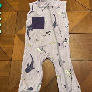 Kyte Baby 3-6 month Taro Shark Romper